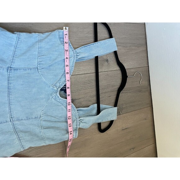 Gap Sweetheart Blue Denim Mini Dress Women’s Medium - Picture 6 of 10